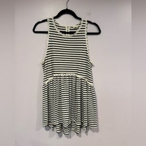 Black and white stripe‎ POL flowy tank top